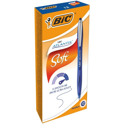 BIC Atlantis Soft Ballpoint Pen 1.0mm Blue 9021322