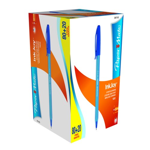 Paper Mate InkJoy 100 Ballpoint Pen Medium Blue Value Pack S0977420