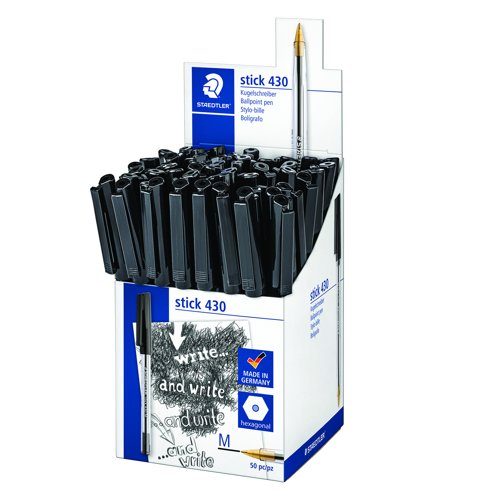 STAEDTLER 430 Stickpen Medium Tip Black 430 M-9CP5