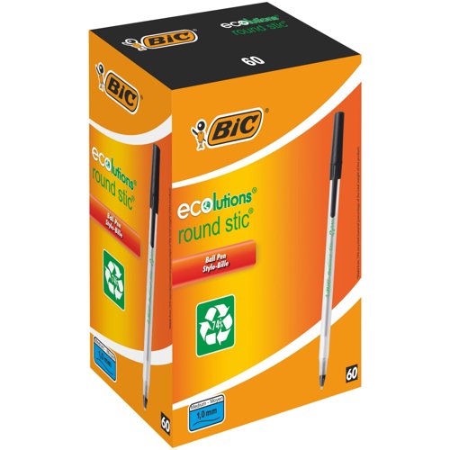 BIC ECOlutions Round Stic Ballpoint Pen Black 893239