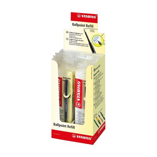 STABILO Ballpoint Pen Refill 0.5mm Black (Pack 10) 2/046-02