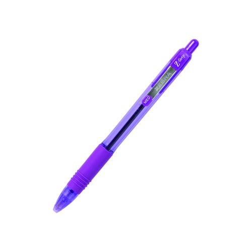 Zebra Z-Grip Smooth Retractable Ballpoint Pen 1.0mm Tip Violet (Pack 12) 22568