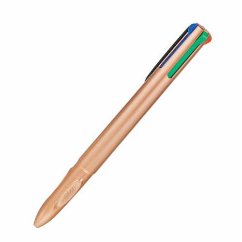 Zebra 4 Colour Pen Rose Gold Barrel (Pack 10) 81460