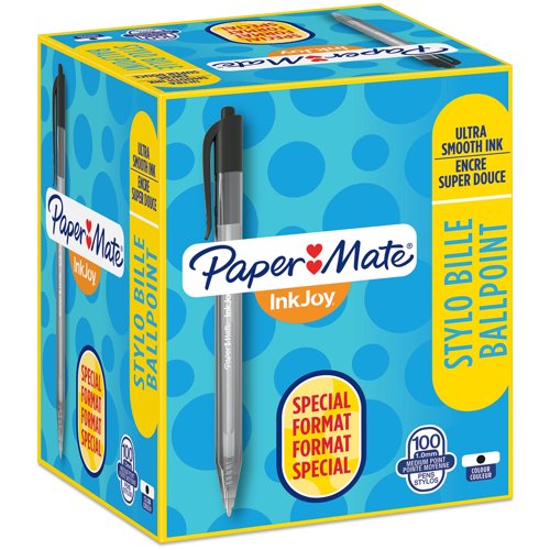 Paper Mate InkJoy 100 RT Retractable Ballpoint Pen Black (Pack 100) S0977430