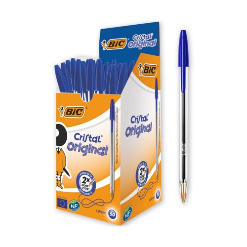BIC Cristal Original Ballpoint Pen Medium Blue (4x50) 8373602