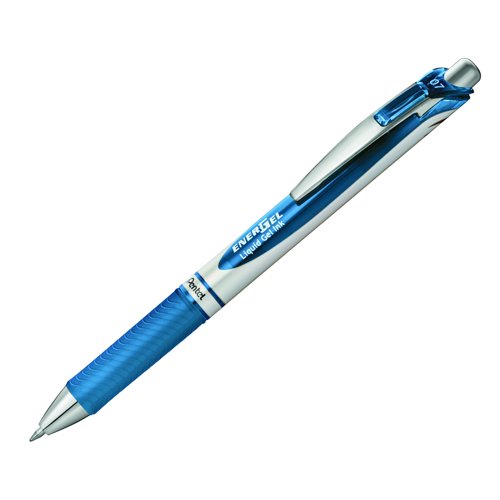 Pentel EnerGel XM Permanent Retractable Rollerball Pen 0.7mm Blue BL77-CO