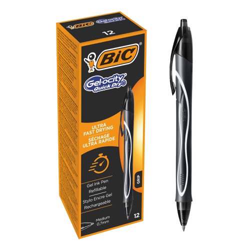 BIC Gel-ocity Quick Dry Gel Pen Medium Tip Black 949873