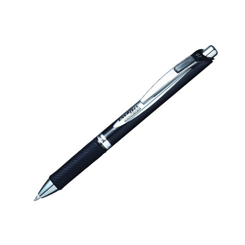 Pentel EnerGel XM Permanent Retractable Rollerball Pen 0.7mm Black (Pack 2) BLP77-PRO2AEU