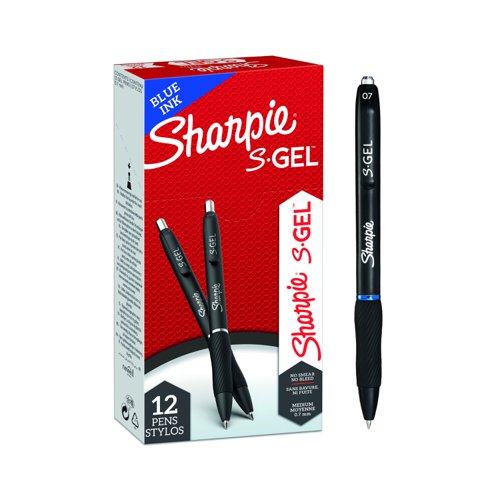 Sharpie S-Gel Rollerball Pen Medium 0.7mm Blue (Pack 12) 2136600