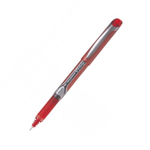 Pilot V5 Hi-Tecpoint Rollerball Pen Red (Pack 12)