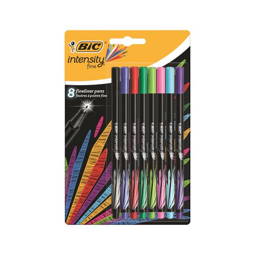 BIC Intensity Fineliner Pen Assorted Colours (Pack 8) 942075