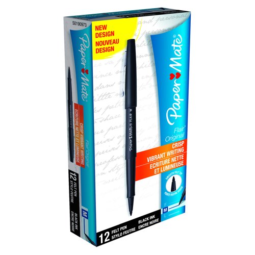 Paper Mate Flair Fineline Marker Pen Black S0190973