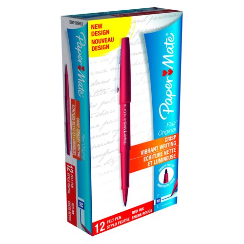Paper Mate Flair Fineline Marker Pen Red S0190993