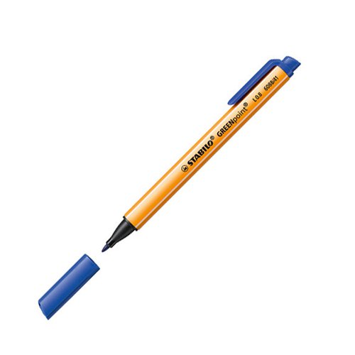 STABILO GREENpoint Fibre Tip Sign Pen Blue (Pack 10) 6088/41