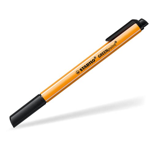 STABILO GREENpoint Fibre Tip Sign Pen Black (Pack 10) 6088/46