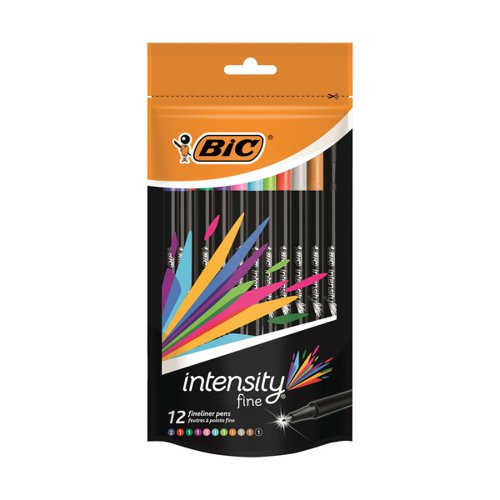 BIC Intensity Fineliner Pen Assorted Colours (Pack 12) 942074