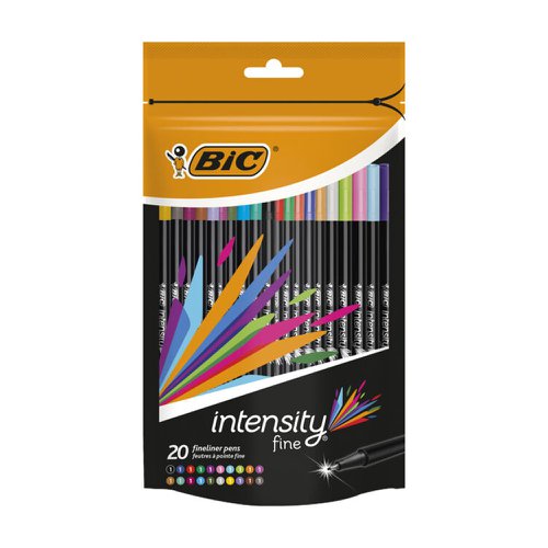 BIC Intensity Fineliner Pen Assorted Colours (Pack 20) 942097