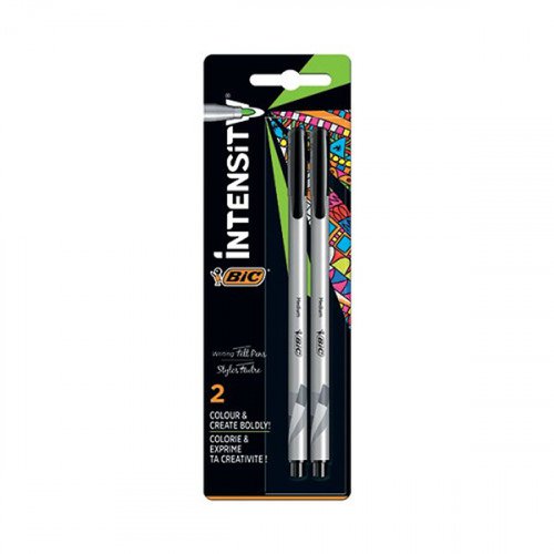 BIC Intensity Fineliner Pen Medium Tip Black (Pack 2) 964823