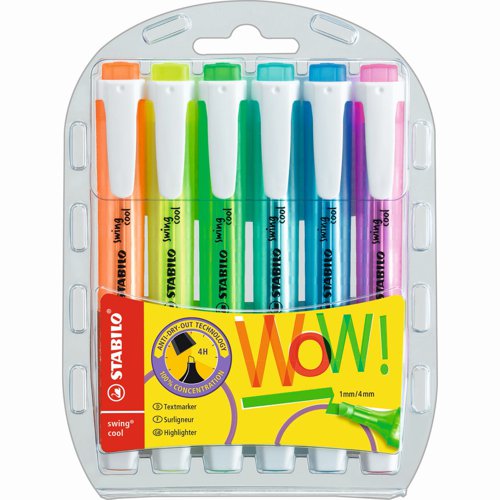 STABILO swing cool Highlighter Assorted Colours (Pack 6) 275/6-3