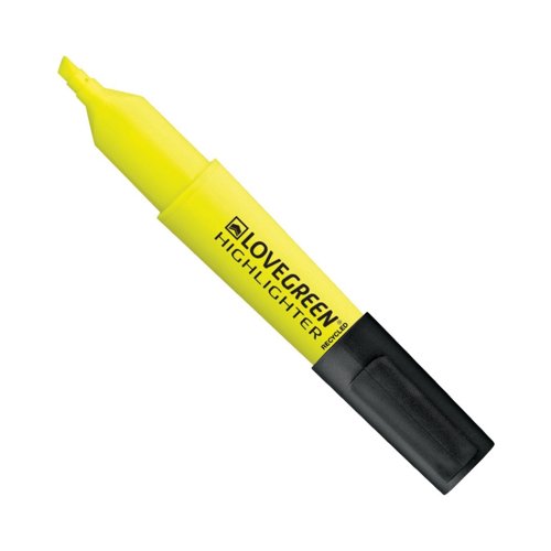 LoveGreen Recycled Highlighter Yellow (Pack 10) LGHL05-1