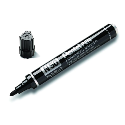 Pentel N50 Permanent Marker Bullet Tip Black N50-A