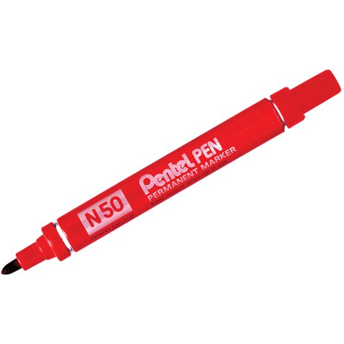 Pentel N50 Permanent Marker Bullet Tip Red N50-B