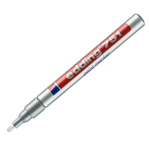 edding 751 Bullet Tip Paint Marker 1-2mm Silver 4-751054