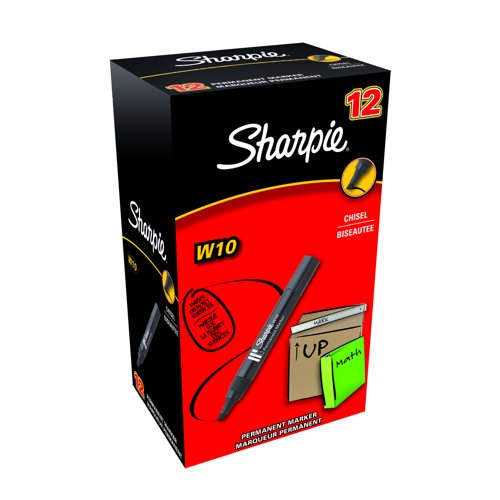 Sharpie W10 Permanent Marker Chisel Tip Black S0192654