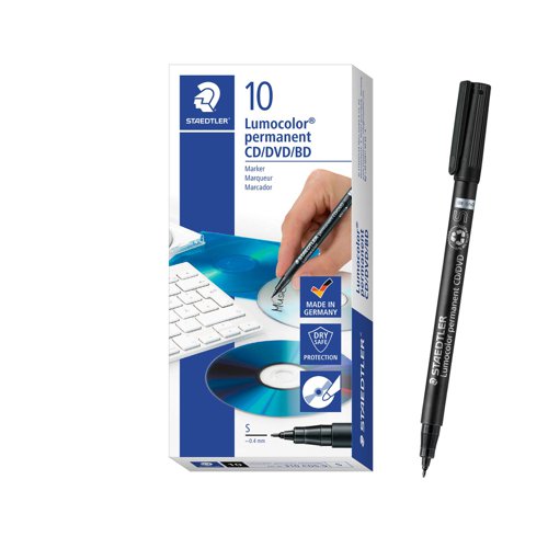 STAEDTLER Lumocolor CD/DVD Marker Superfine Black 310CDS9