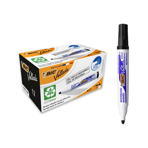 BIC Velleda 1701 ECOlutions Dry Erase Pens Bullet Tip Black 904937