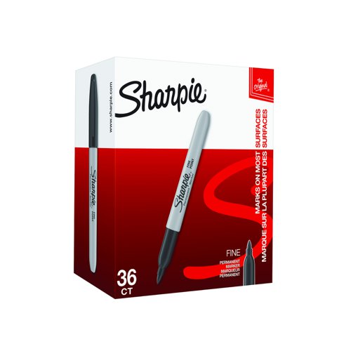 Sharpie Fine Marker Black (Pack 36) 2025040