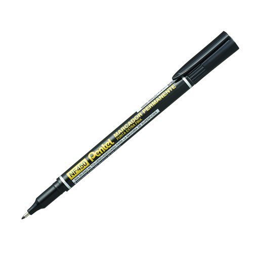 Pentel Slim Permanent Marker Extra Fine Point Black (Pack 12) NF450-A
