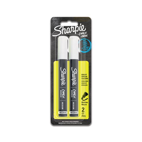 Sharpie Wet Erase Chalk Marker Pens White (Pack 2) 2157734