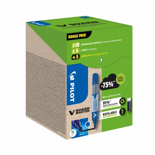 Pilot V-Board Master Whiteboard Marker Greenpack Bullet Tip Blue (Pack 10) WLT556282