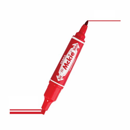 Zebra Mckie Bold Twin Tip Permanent Marker Red 50253