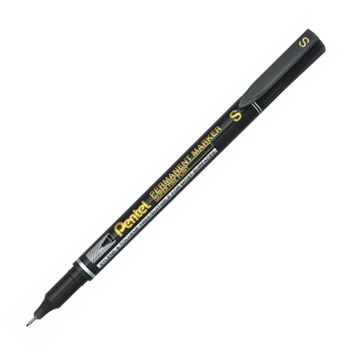 Pentel Super Fine Point Permanent Marker Black (Pack 12) NFS410-A