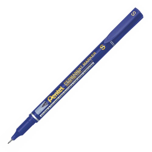 Pentel Super Fine Point Permanent Marker Blue (Pack 12) NFS410-C