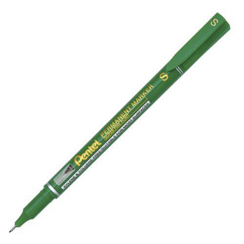 Pentel Super Fine Point Permanent Marker Green (Pack 12) NFS410-D