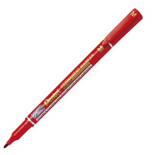 Pentel Fine Point Permanent Marker Red (Pack 12) NM470-B