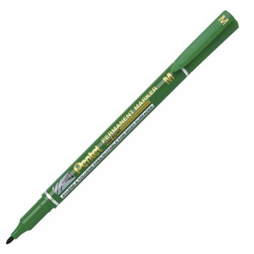 Pentel Fine Point Permanent Marker Green (Pack 12) NM470-D