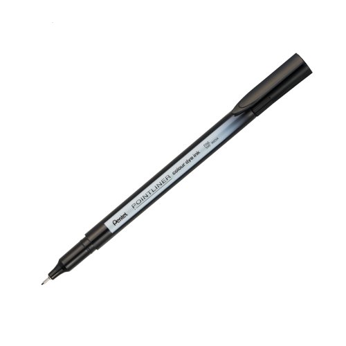Pentel Pointliner Colour Dye Ink Fineliner Black (Pack 12) S40-A