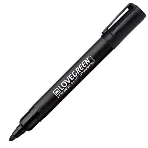 LoveGreen Recycled Marker Pen Black (Pack 10) LGK30-1