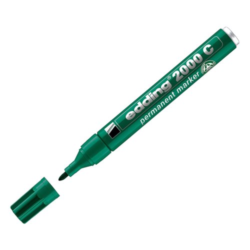 Edding 2000C Permanent Marker Bullet Tip Green (Pack 10) 4-2000C-GREEN