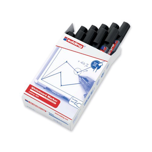 Edding 360 Drywipe Marker Black (Pack 10) 4-360001