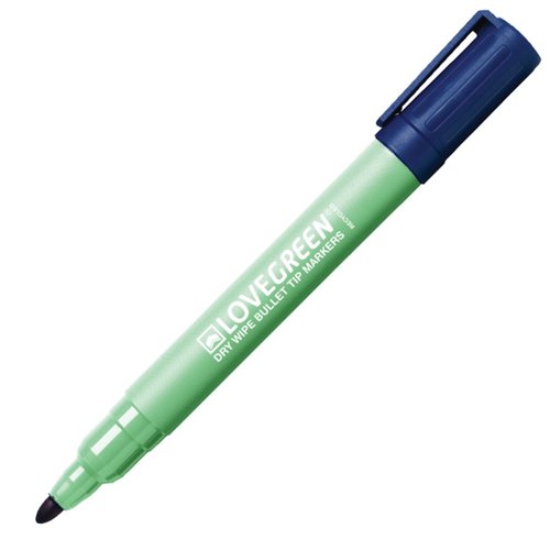LoveGreen Recycled Drywipe Pens Blue (Pack 10) LGK40-03