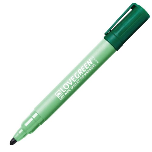 LoveGreen Recycled Drywipe Pens Green (Pack 10) LGK40-04