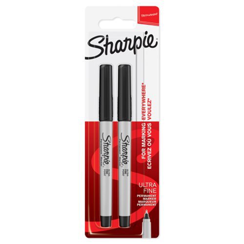 Sharpie Ultra Fine Marker Black (Pack 2) 1985878