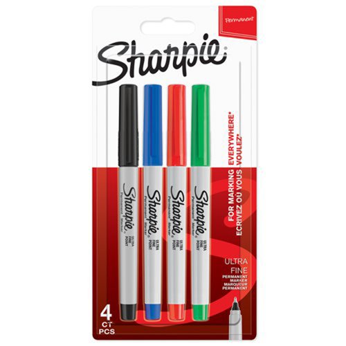 Sharpie Ultra Fine Marker Assorted Colours (Pack 4) S0835360