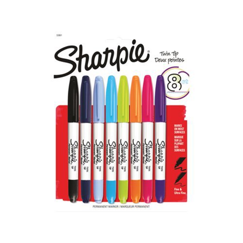 Sharpie Twin Tip Marker Assorted Colours (Pack 8) 1927094