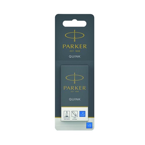 Parker Quink Ink Cartridge Permanent Blue (Pack 5) 1950403
